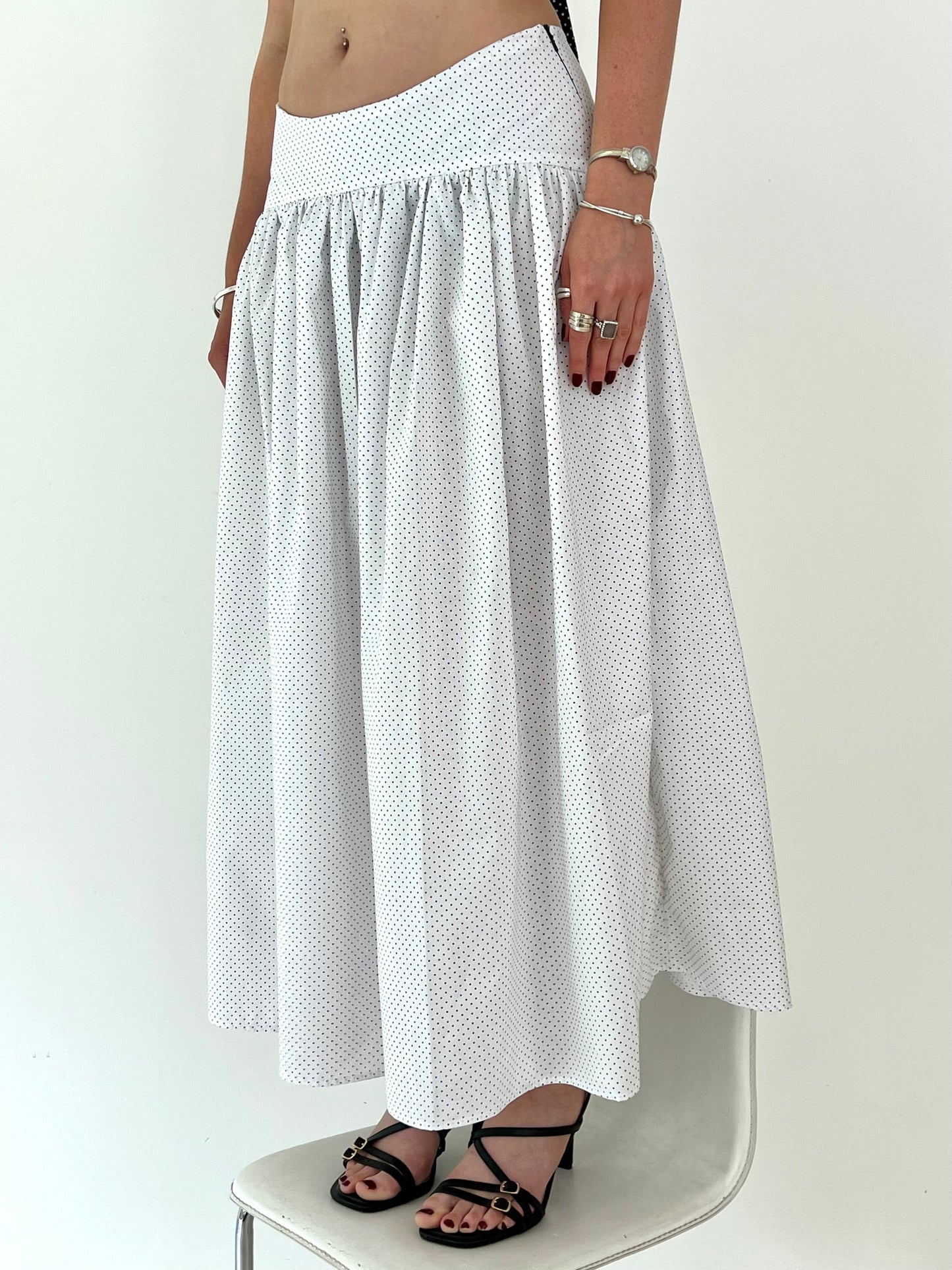 Olla Skirt in White + Black