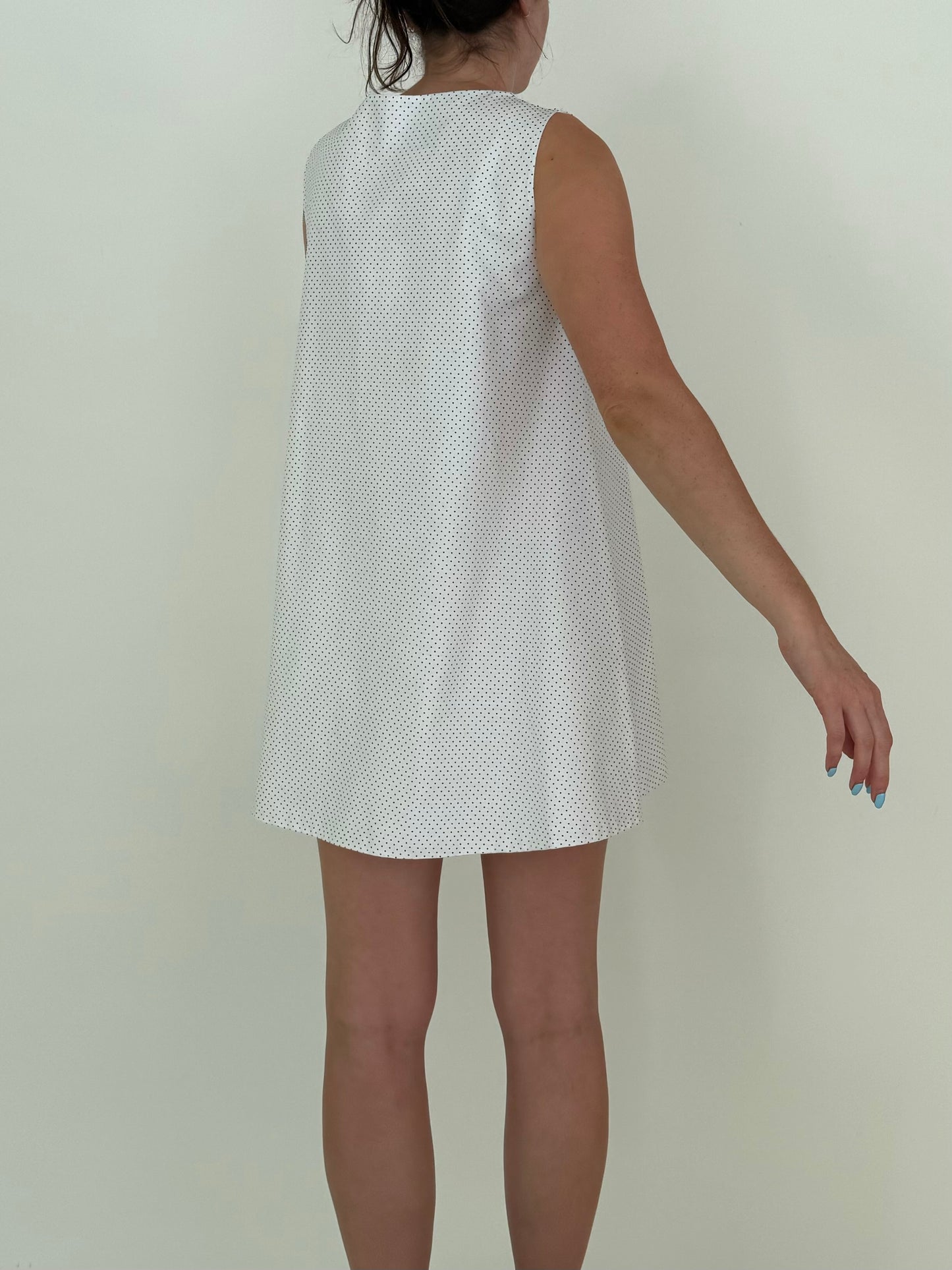 Etta Dress in White + Black