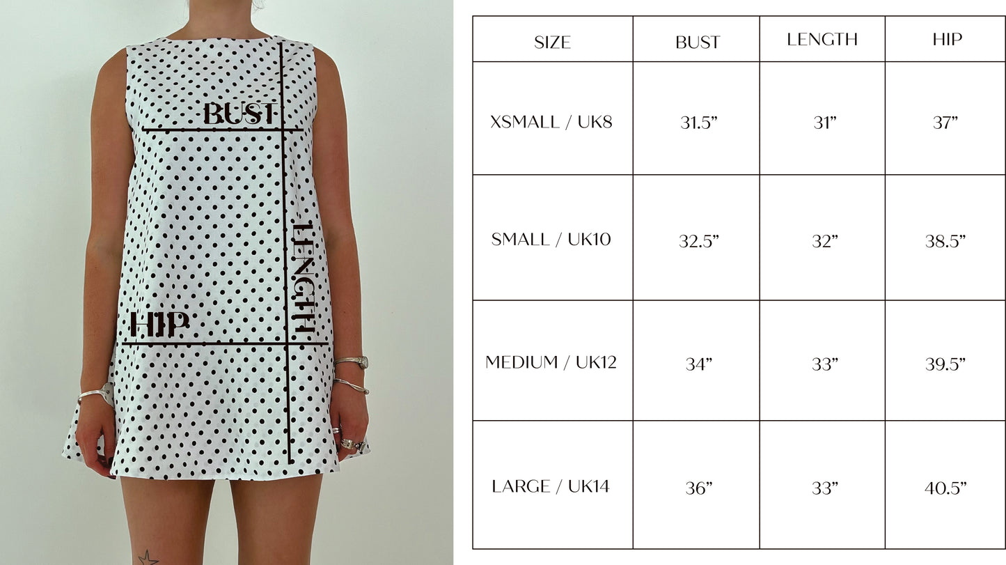 Etta Dress in White + Grey