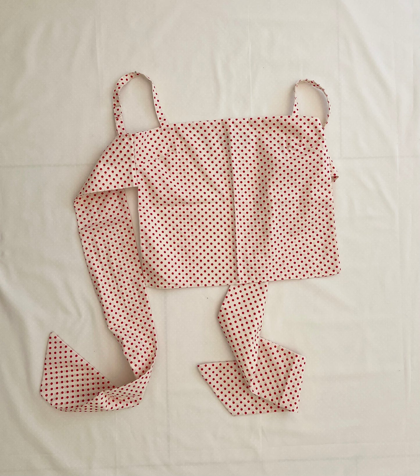Lola Bow Top Cream + Red
