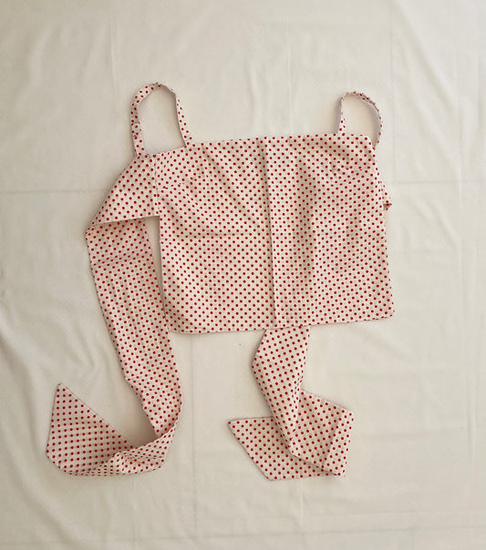 Lola Bow Top Cream + Red