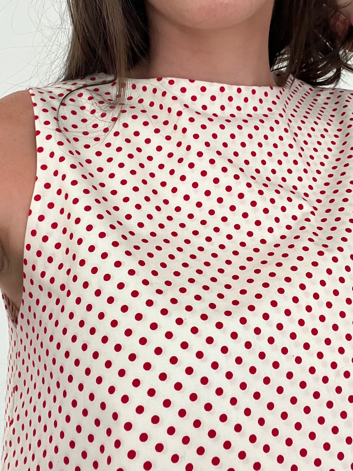 Etta Dress in Cream + Red