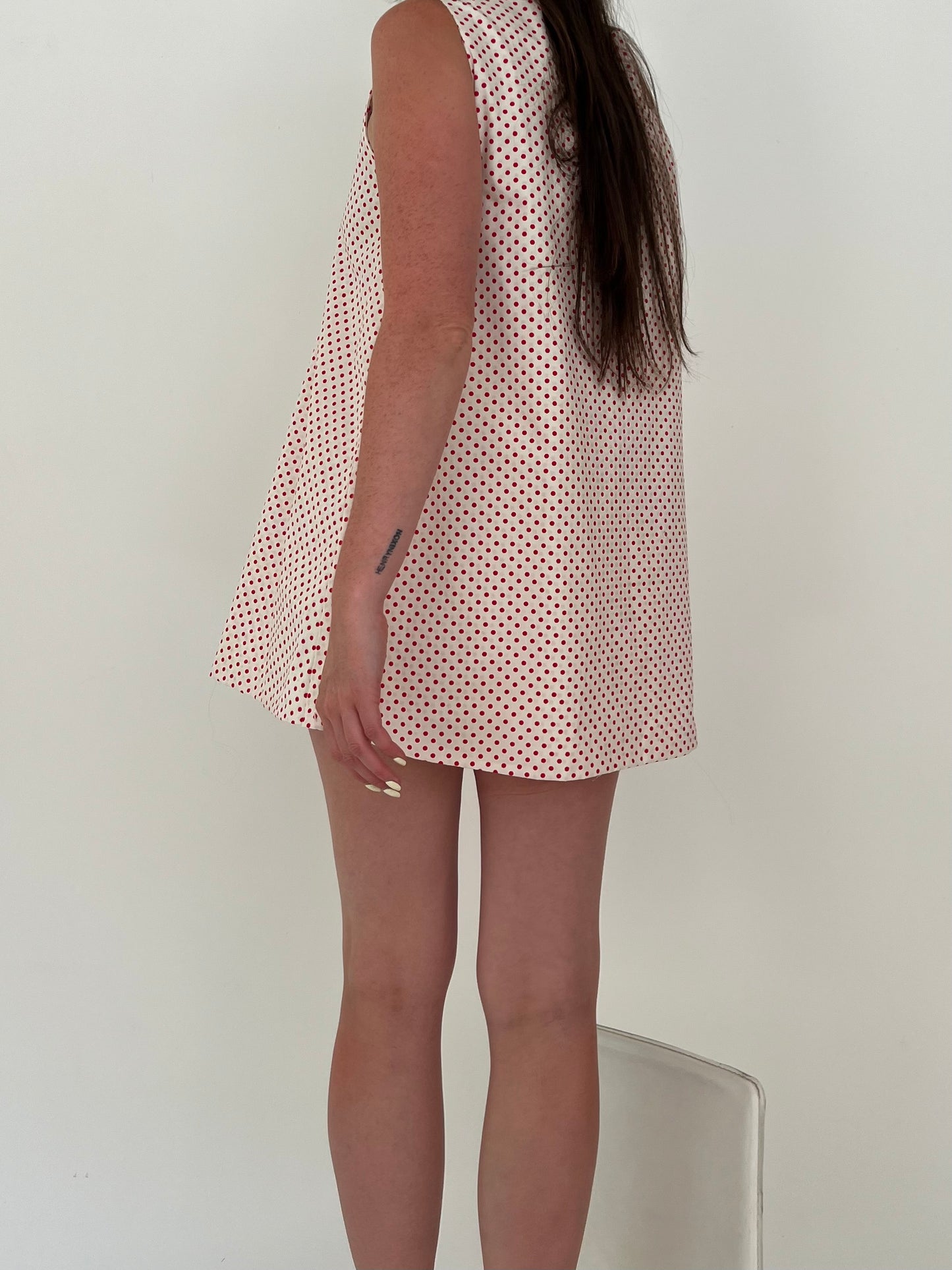 Etta Dress in Cream + Red