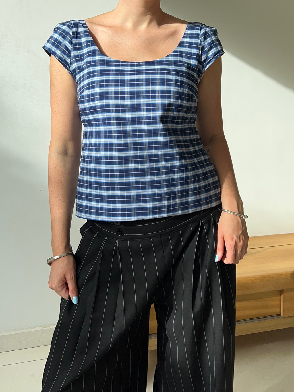 Lila Top in Check