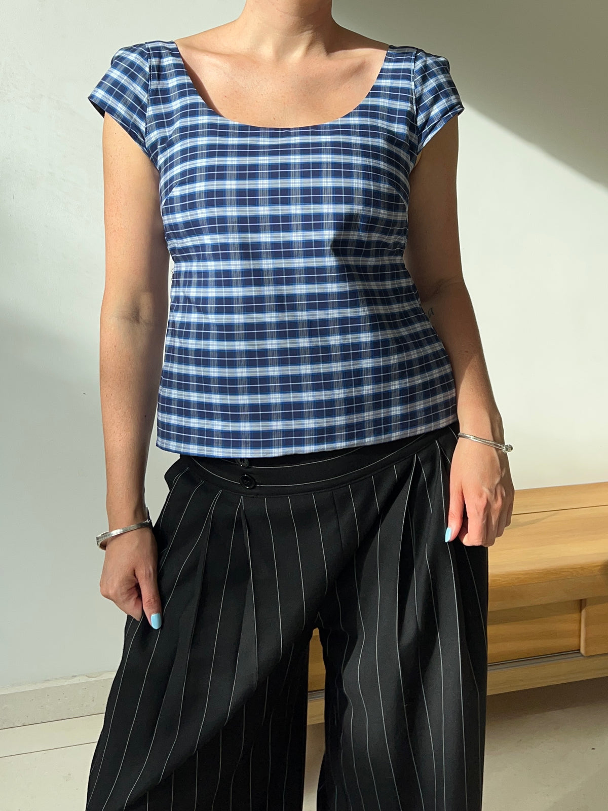 Lila Top in Check