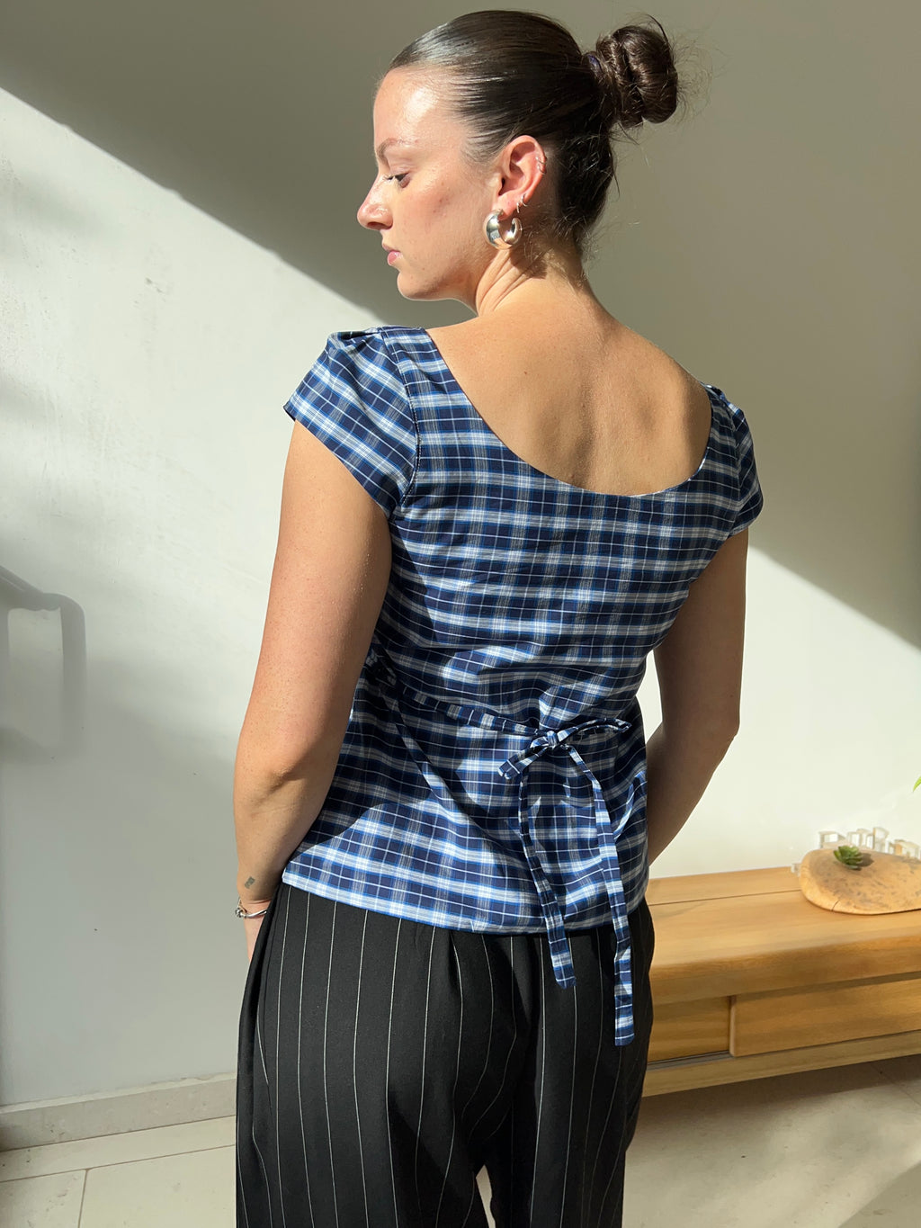 Lila Top in Check